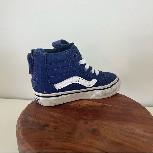 KIDS' TODDLER VANS SK8-HI ZIP CASUAL SHOES SIZE 5 - Blue Canvas Sneakers Boys - Picture 4 of 8
